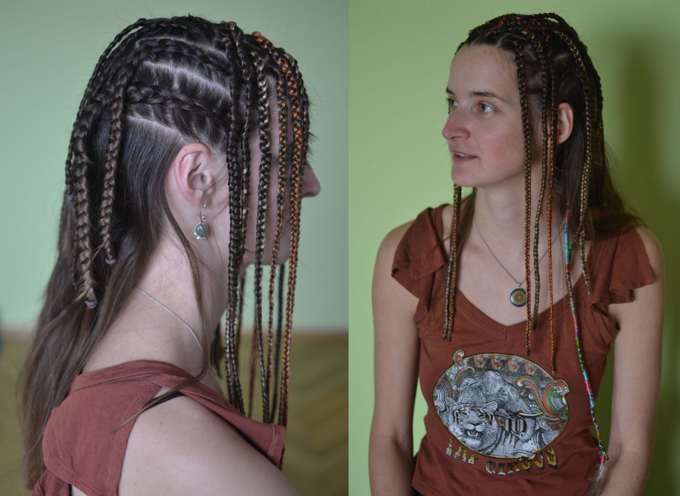 Kombinace rasta copánků a cornrows