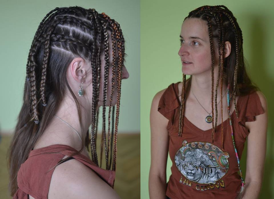 copánky v kombinaci corn rows+rasta