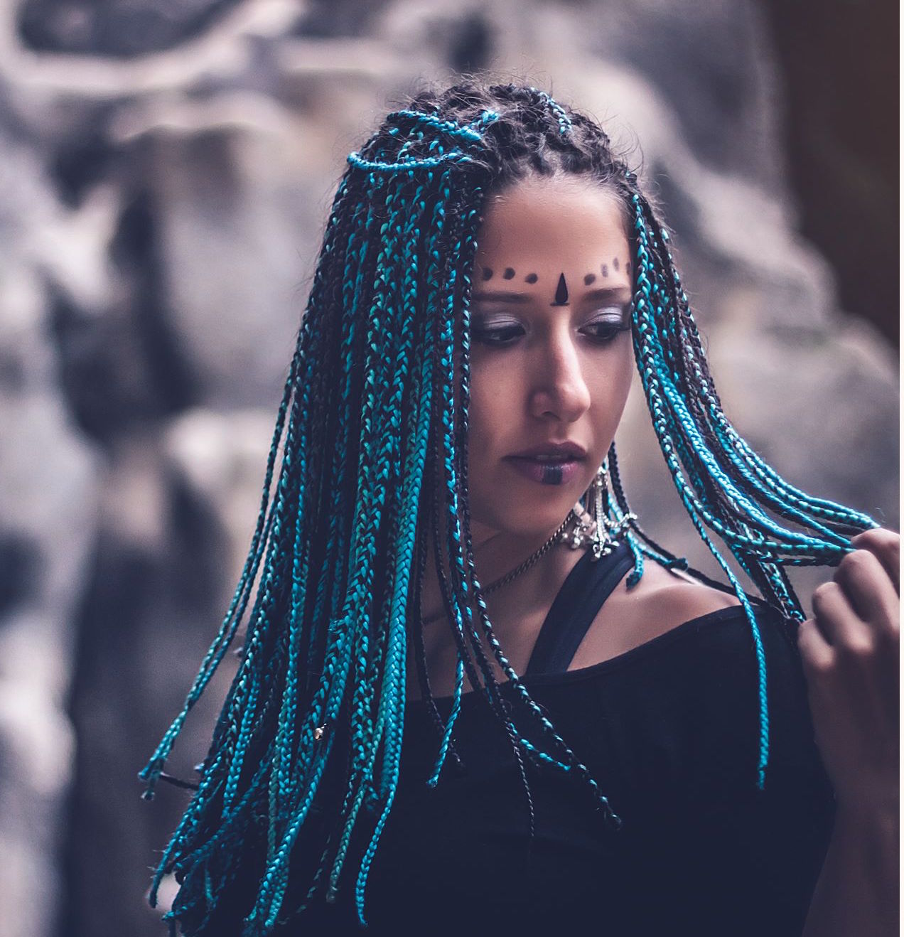 Blue magic braids